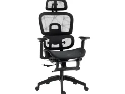HOMCOM Bürostuhl mit Armlehne Polyester Schwarz 66L x 64B x 114-122H cm