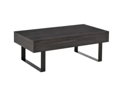 HOMCOM Couchtisch Spanplatte Eisen Dunkelgrau 110B x 60T x 40H cm