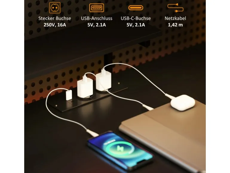 HOMCOM Eckschreibtisch Spanplatte Metall Schwarz 137L x 140B x 139,5H cm