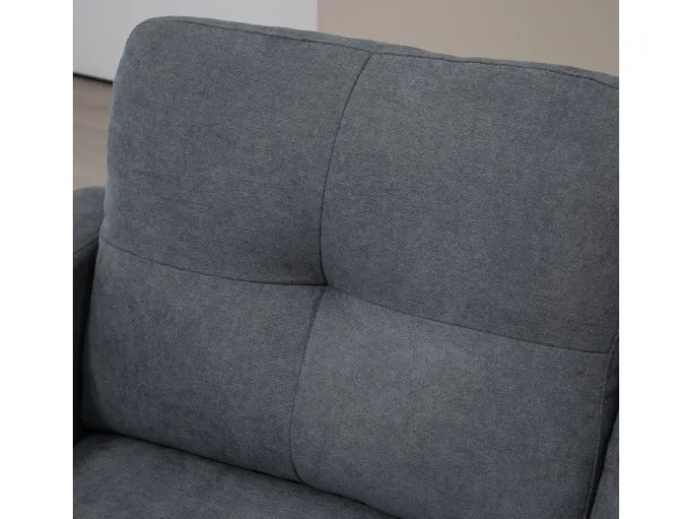 HOMCOM Ecksofa Polyester Schaumstoff 186L x 130B x 84H cm Dunkelgrau
