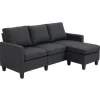 HOMCOM Ecksofa Stoffsofa L-Form Leinen