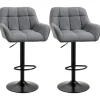 HOMCOM 2er-Set Barhocker Barstuhl Grau
