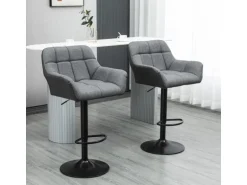 HOMCOM 2er-Set Barhocker Barstuhl Grau