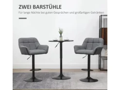 HOMCOM 2er-Set Barhocker Barstuhl Grau