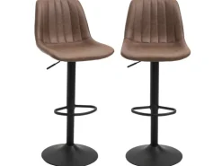 HOMCOM 2er-Set Barhocker Höhenverstellbar Drehbar