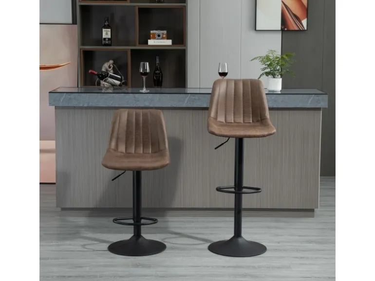 HOMCOM 2er-Set Barhocker Höhenverstellbar Drehbar