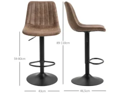 HOMCOM 2er-Set Barhocker Höhenverstellbar Drehbar