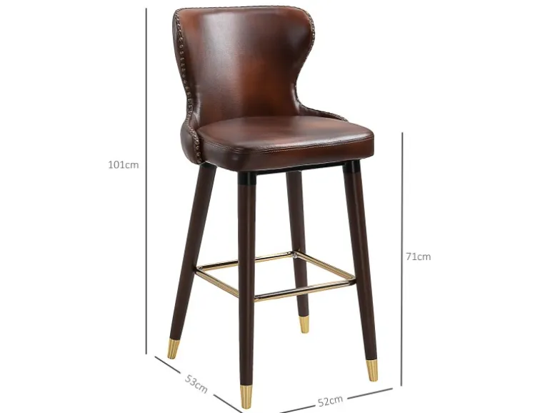 HOMCOM 2er-Set Barhocker mit Rückenlehne