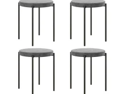 HOMCOM 4er-Set Hocker Metall