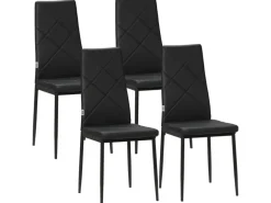 HOMCOM 4er-Set Küchenstuhl mit Stahlbeine
