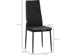 HOMCOM 4er-Set Küchenstuhl mit Stahlbeine