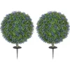 HOMCOM 2er-Set Lavendel Künstliche Pflanzen mit UV Schutz