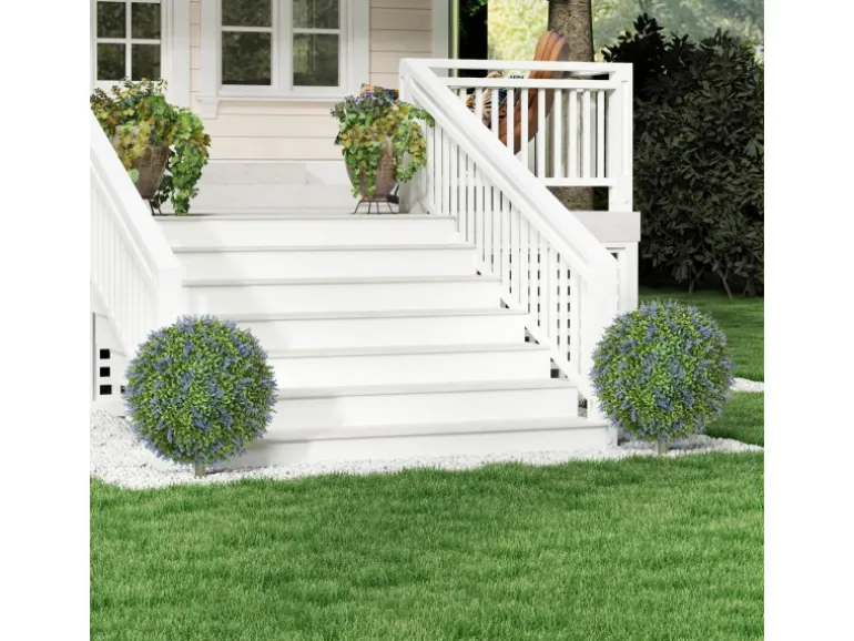 HOMCOM 2er-Set Lavendel Künstliche Pflanzen mit UV Schutz