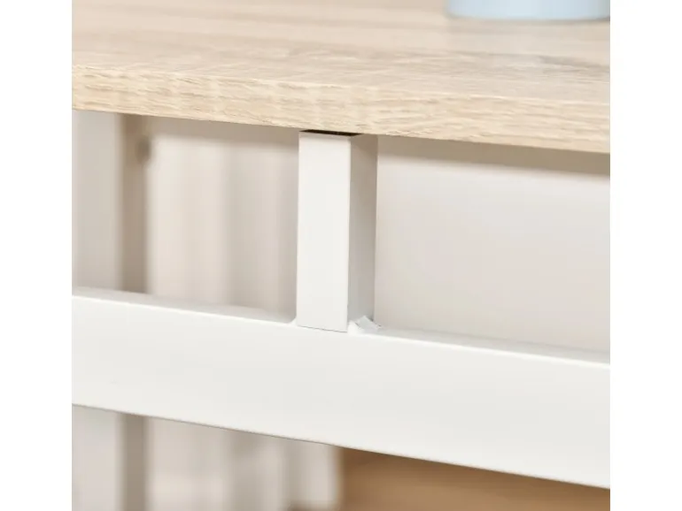 HOMCOM Essgruppe mit 4 Stühlen MDF Metall Hellgrau L100 x B63 x H76,5 cm