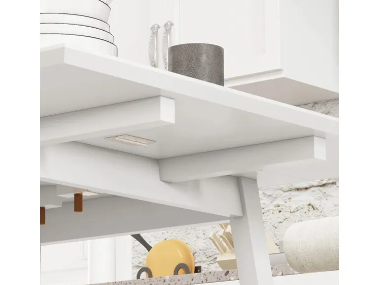 HOMCOM Esstisch für 2-4 Personen Kiefernholz Weiß 110L x 86B x 75H cm