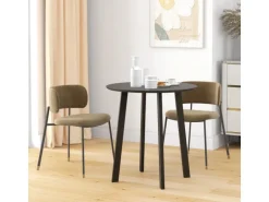 HOMCOM Esstisch für 4 Personen MDF Stahl Schwarz 72L x 72B x 75H cm