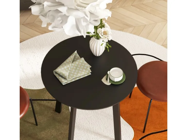 HOMCOM Esstisch für 4 Personen MDF Stahl Schwarz 72L x 72B x 75H cm