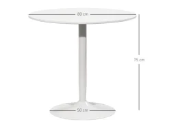 HOMCOM Esstisch MDF Stahl 80L x 80B x 75H cm Weiß
