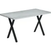 HOMCOM Esstisch mit Steinoptik für 6 Personen Stahlbeine Grau 140 x 80 x 76 cm