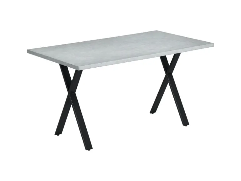 HOMCOM Esstisch mit Steinoptik für 6 Personen Stahlbeine Grau 140 x 80 x 76 cm