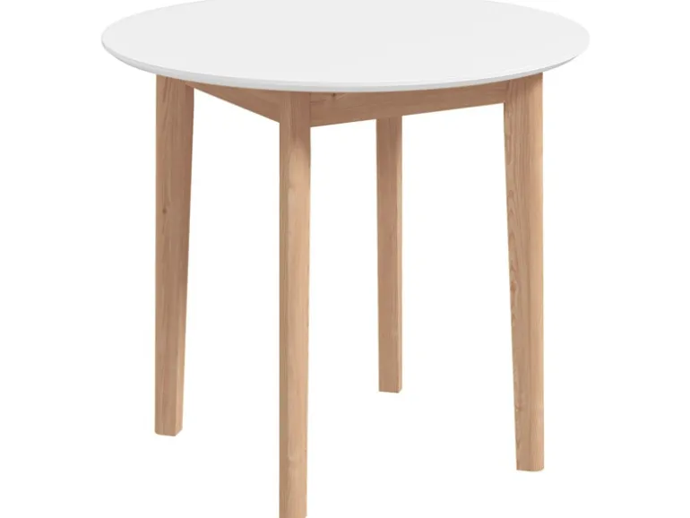 HOMCOM Esstisch Rund für 2 Personen mit Landhaus-Stil Ø75 x 76 cm Weiß
