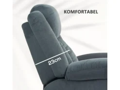 HOMCOM Fernsehsessel mit Aufstehhilfe Polyester Stahl Grau 92B x 94T x 105H cm