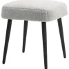 HOMCOM Fußhocker mit Kaschmir-Optik Stahlbeine Hellgrau 42 x 42 x 47 cm