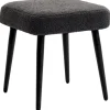 HOMCOM Fußhocker mit Kaschmir-Optik Stahlbeine Dunkelgrau 42 x 42 x 47 cm