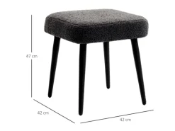 HOMCOM Fußhocker mit Kaschmir-Optik Stahlbeine Dunkelgrau 42 x 42 x 47 cm