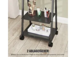 HOMCOM Ganzkörperspiegel Stahl Spanplatte Schwarz 42L x 37B x 155H cm