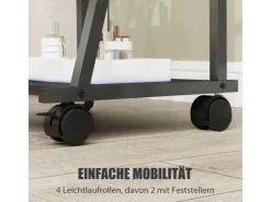 HOMCOM Ganzkörperspiegel Stahl Spanplatte Schwarz 42L x 37B x 155H cm