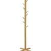 HOMCOM Garderobenständer aus Bambus mit 8 Haken 49,5 x 49,5 x 178 cm Natur