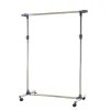 HOMCOM Garderobenständer mit Rollen Höhenverstellbar Edelstahl 86 x 45 x 95 cm