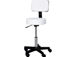 HOMCOM Höhenverstellbarer Arbeitshocker mit Lehne Drehbar Ø35 x 72-84 cm