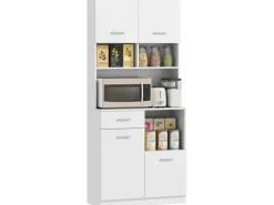 HOMCOM Küchenschrank Hochschrank MDF Weiß 80L x 35B x 180H cm