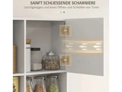 HOMCOM Küchenschrank Hochschrank MDF Weiß 80L x 35B x 180H cm