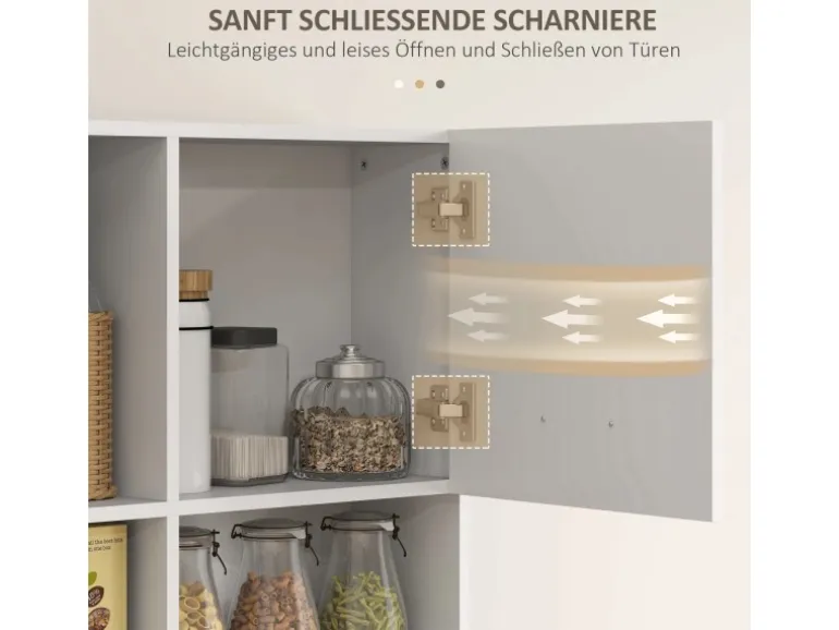 HOMCOM Küchenschrank Hochschrank MDF Weiß 80L x 35B x 180H cm