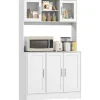 HOMCOM Küchenschrank Spanplatte MDF 108L x 35B x 180H cm Weiß
