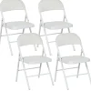 HOMCOM Klappstuhl Stahl Kunstleder 46L x 45B x 78H cm Weiß