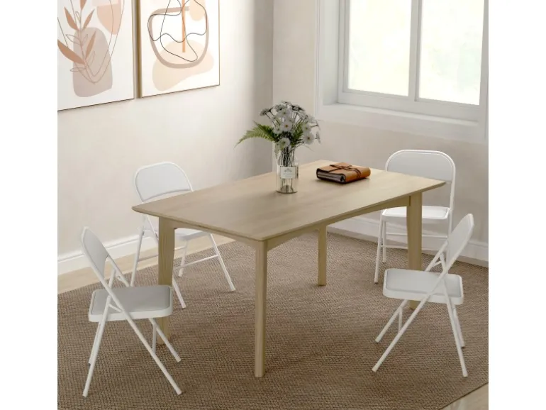 HOMCOM Klappstuhl Stahl Kunstleder 46L x 45B x 78H cm Weiß