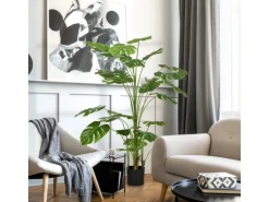 HOMCOM Künstliche Pflanze Kunststoff Metall Ø20 x 180H cm