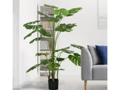 HOMCOM Künstliche Pflanze Kunststoff Metall Ø20 x 180H cm