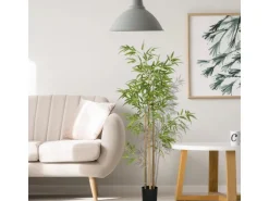HOMCOM Künstliche Pflanze Kunststoff Metall Ø15 x 180H cm