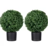 HOMCOM Künstliche Pflanzen 2er-Set mit Blumentopf