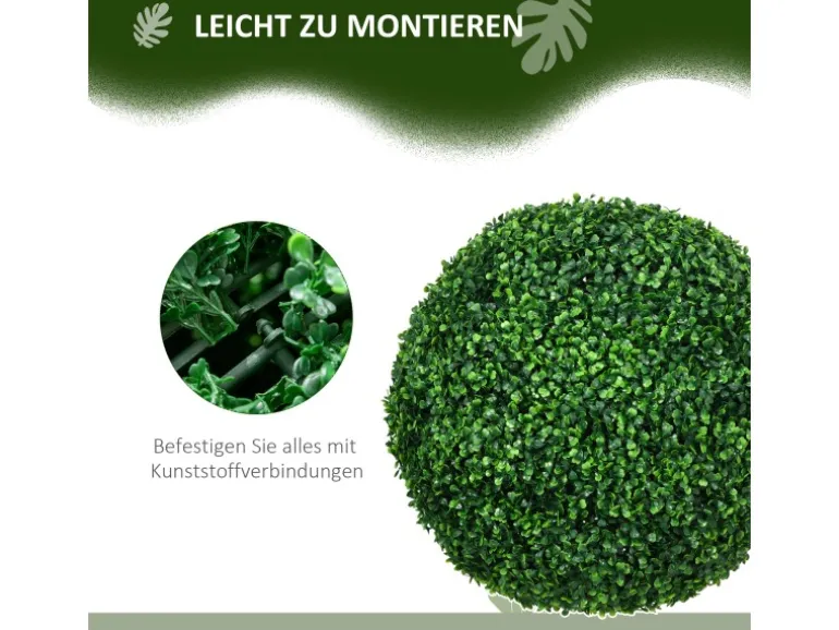 HOMCOM Künstliche UV-beständig Pflanze PE Ø50 x 50H cm