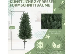 HOMCOM Künstliche Zypresse 2er-Set