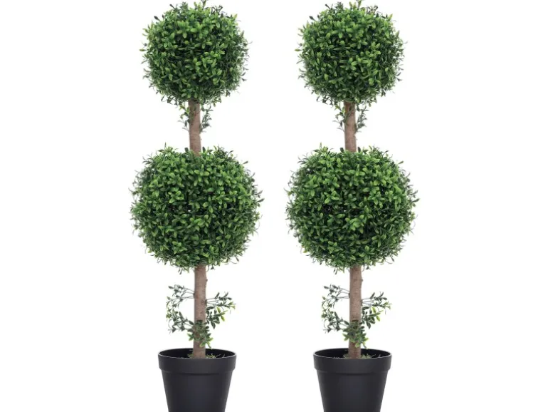 HOMCOM Künstlicher Buchsbaum 2er-Set Groß 91,6 cm