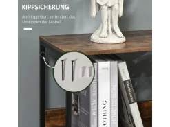 HOMCOM Kommode mit 3 Schubladen Aufbewahrungsschrank Kommodenschrank Schwarz