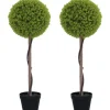 HOMCOM Kunstpflanze 2er-Set Kunststoff Zement Ø28 x 90 cm