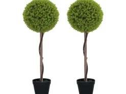 HOMCOM Kunstpflanze 2er-Set Kunststoff Zement Ø28 x 90 cm